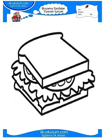 Çocuklar İçin Tost Boyama Sayfaları 